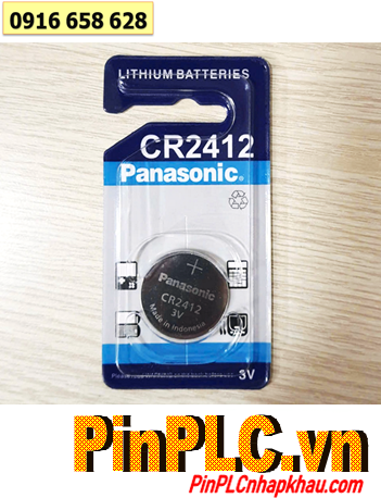 Panasonic CR2412, Pin nuôi nguồn Panasonic CR2412 lithium 3v, Xuất xứ Indonesia (Loại vỉ 1viên)